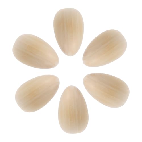 DIYEAH 6 Stück Holzeier DIY Spielzeug Gefälschte Nesteier Holz Osterei Dekorationen Unbemalte Holzeier Zum Basteln Eier Graffiti Spielzeug Khaki von DIYEAH