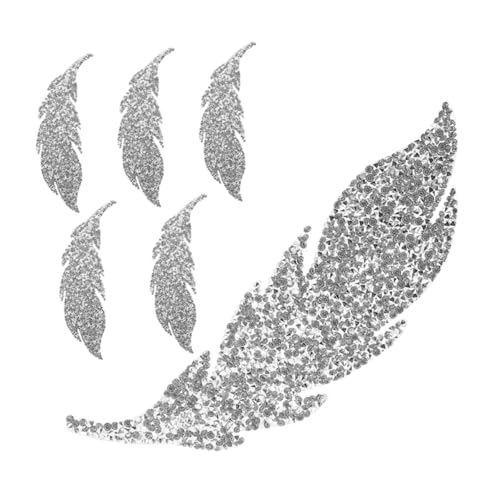 DIYEAH 6 Stück Leaf Rhinestone Applique Patches mit Starkem Kleber Funkelnde Strassapplikationen zum Aufbügeln für Kleidung Taschen Haarbänder Vielseitige Diy Deko für Events und von DIYEAH