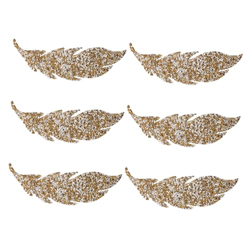 DIYEAH 6 Stück Leaf Rhinestone Hotfix Patches mit Kleberückseite Strass Applikationen zum Aufbügeln Vielseitige Verzierungen für Kleidung Taschen Jeans Jacken und Schuhe von DIYEAH