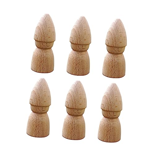 DIYEAH 6 Stück Marionette weiße Embryonen holzspielzeug Handbemalte Puppen Bastelset Puppen wiedergeborene Babypuppen wiedergeborene Puppe unfertige Puppenklammern Holzpflockpuppen von DIYEAH
