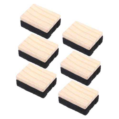 DIYEAH 6 Stück Mini Holz Tafelschwamm mit Filz Staubfreier Radierer für Schule Büro und Unterricht Langlebig Leicht und Handlich für Kreidetafeln und Whiteboards von DIYEAH
