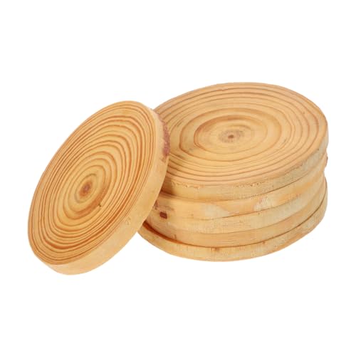 DIYEAH 6 Stück Runde Holzscheiben Naturbelassene Diy Holzuntersetzer Vielseitige Holzkreise für Kreative Bastelprojekte Rustikale Tischdekoration und Schutz Blanko Oberfläche zum Bemalen von DIYEAH