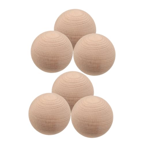 DIYEAH 6 Stück Teiliges Croquet Spielset aus Massivem Buchenholz Holz-kugeln für Gartenrasen Outdoor Freizeit Sport Basteln und Bemalen von DIYEAH