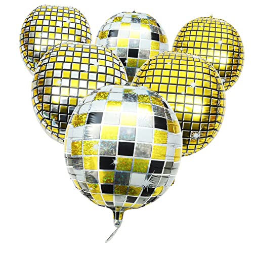 DIYEAH 6 Stück Teiliges Disco Ballon Folienballons für Partys Geburtstagsfeiern Event Dekoration Einfach zu Verwenden Farbenfroh von DIYEAH