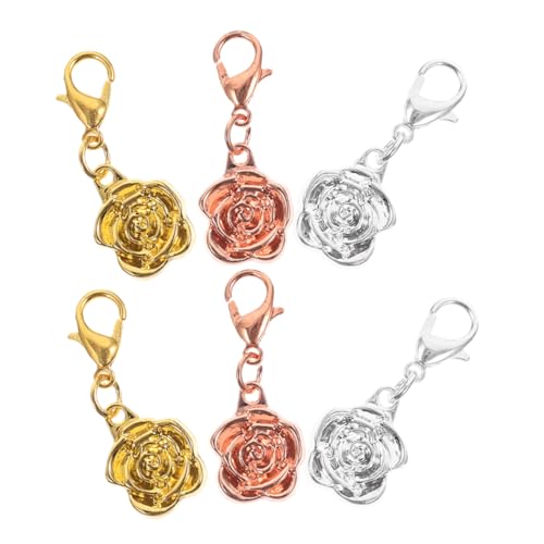 DIYEAH 6 Stück Teiliges Magnetische Schmuckverschlüsse Rosenform Legierter Karabinerverschluss für Halsketten Armbänder DIY Schmuckherstellung Silber Gold Rosegold Farben Elegant und von DIYEAH
