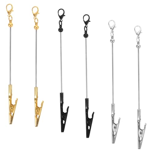 DIYEAH 6 Stück Teiliges Metall Alligator Clip Schlüsselanhänger Clip Halter Vielseitige Metallklammern für Karten Büro Memo Organizer von DIYEAH