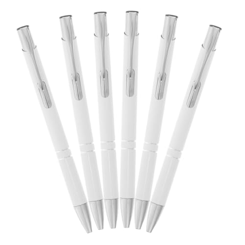 DIYEAH 6 Stück Teiliges Metall Kugelschreiber Nachfüllbare Druckkugelschreiber für Büro Schule und Geschäft Ergonomisches Design Langlebig mit Clip und Verstellbarer Mine von DIYEAH