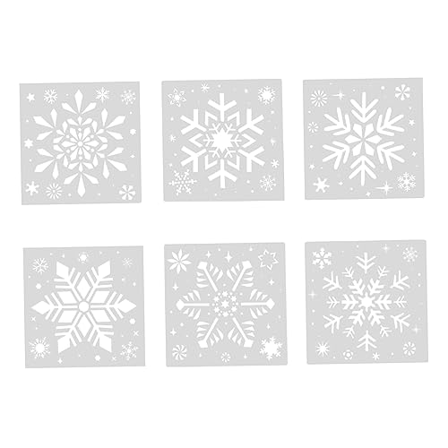 DIYEAH 6 Stück Teiliges Schneeflocken Schablonen Material Wiederverwendbare Malvorlagen für Weihnachtsdekoration Scrapbooking Grußkarten und Diy Projekte von DIYEAH