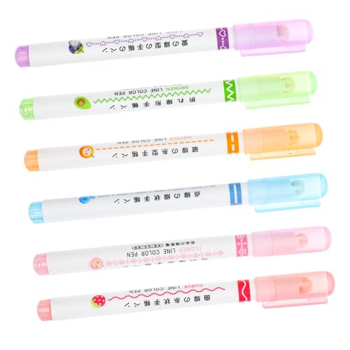 DIYEAH 6 Stück Textmarker Schüttgut Markierungen Kurvenstift Kurven Stifte für Karten Dekoration Marker Stifte mit Kurvenform Notizmarkierungsstifte kleiner Highlighter Abs DIYEAH 6 Stück Textmarker Schüttgut Markierungen Kurvenstift Kurven Stifte für Karten Dekoration Marker Stifte mit Kurvenform Notizmarkierungsstifte kleiner Highlighter Abs von DIYEAH