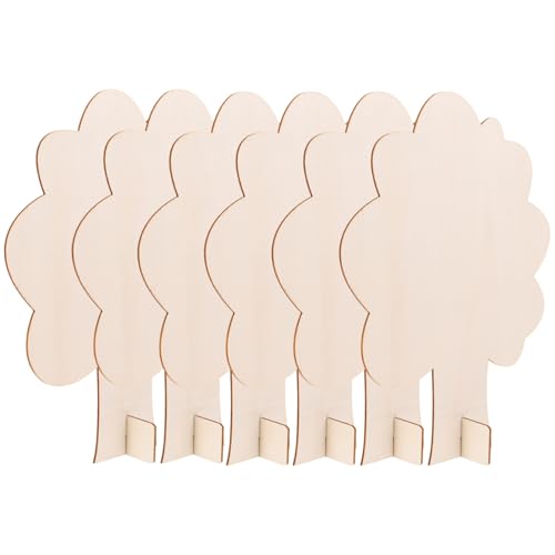 DIYEAH 6 Stück Unbemalte Holzbäume für DIY Bastelprojekte Dekorative Holzhandwerksmaterialien für Malen und Gestalten für Feste und Partys von DIYEAH
