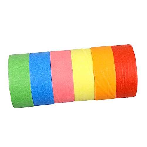 DIYEAH 6 Stück Washi Tape Regenbogenfarben Dekoratives Klebeband für Scrapbooking DIY Projekte Kunsthandwerk und Etikettierung Bunte Masking Tape Rot Orange Gelb Grün Blau von DIYEAH