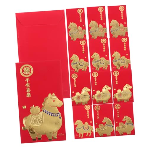 DIYEAH 60 Stück Chinesische Neujahrs-hong Bao mit Pferdedesign Traditionelle Rote Umschläge für Frühlingsfest Hochzeiten Firmenfeiern und Festliche Geldgeschenke von DIYEAH