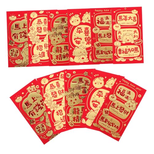 DIYEAH 60 Stück Chinesische Neujahrs-rotumschläge Jahr Des Pferdes Rote Glücksumschläge Traditionelle Papierumschläge Festliche Hongbao für Glück und Wohlstand von DIYEAH