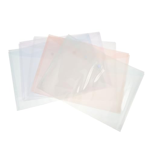 DIYEAH 60 Stück Dokumententasche mit Schnappverschluss bürobedarf aufbewahrungstasche Aktenordner aus Kunststoff durchsichtige Plastikhüllen Kunststoffmappen für Dokumente Plastikumschlag von DIYEAH