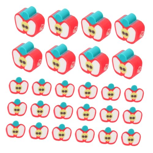 DIYEAH 60 Stück Frucht Polymer Tonperlen Apfelformige Lose Beads für Schmuckherstellung Diy Armbänder Schlüsselanhänger und Farbenfroh und Langlebig von DIYEAH