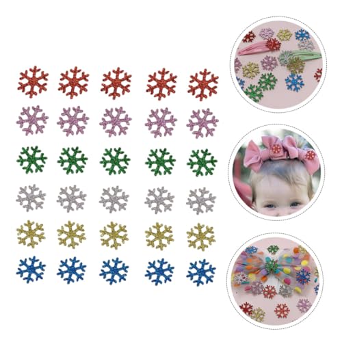 DIYEAH 60 Stück Glitter Schneeflocken Stoffapplikationen DIY Handcraft Accessories Weihnachtsdeko Mix für Bastelprojekte Schmuck und Festliche Dekoration von DIYEAH