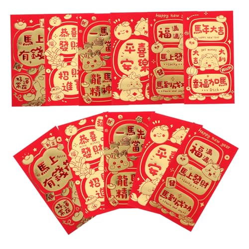DIYEAH 60 Stück Rote Umschläge Jahr Des Pferdes Kreative Hongbao Geldumschläge für Chinesisches Neujahr Frühlingsfest Glückliche Geldbeutel mit Pferdemotiv für Geburtstags Festtagsgrüße DIYEAH 60 Stück Rote Umschläge Jahr Des Pferdes Kreative Hongbao Geldumschläge für Chinesisches Neujahr Frühlingsfest Glückliche Geldbeutel mit Pferdemotiv für Geburtstags Festtagsgrüße von DIYEAH