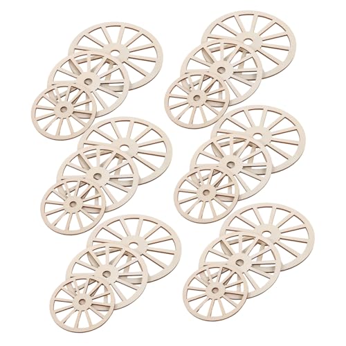 DIYEAH 60 Stück Teiliges Holzräder zum Basteln Rohe Holzscheiben mit Vielseitige Holz Zahnräder für DIY Malerei Rustikale Wanddekoration Vintage Hochzeit Party Heimdeko von DIYEAH