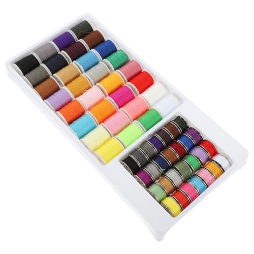 DIYEAH 60 Stück Teiliges Nähgarn Set Tragbare Stickgarn für Haushalt Bunte Nähfäden für DIY Projekte Quilting und Mehr Robuste Glatte und Langlebige Fäden Praktischer Aufbewahrung von DIYEAH