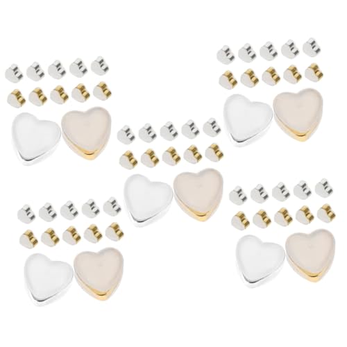 DIYEAH 60 Stück Teiliges Silikon Ohrringstopper Herzform Leichte Langlebige Ohrstecker Verschlüsse Hypoallergen für Diy Schmuck und Ersatz für Kleine Ohrstecker Zubehör von DIYEAH