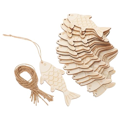 DIYEAH 60 Stück Unfertige Fisch Holzformen für Diy Handwerk Leere Holzfische zum Bemalen Naturholz Fischanhänger mit Hanfseil für Küstenhaus Deko und Partys DIYEAH 60 Stück Unfertige Fisch Holzformen für Diy Handwerk Leere Holzfische zum Bemalen Naturholz Fischanhänger mit Hanfseil für Küstenhaus Deko und Partys von DIYEAH