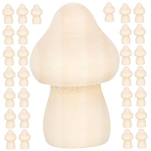 DIYEAH 60 Stück holziger Pilz Holzdekor Pilz Zeug Mini Dekorativ Pilzverzierung tischdeko esstisch Tischdekoration Pilz-Peg-Puppen unfertige holzformen Pilzmodelle hölzern Khaki von DIYEAH