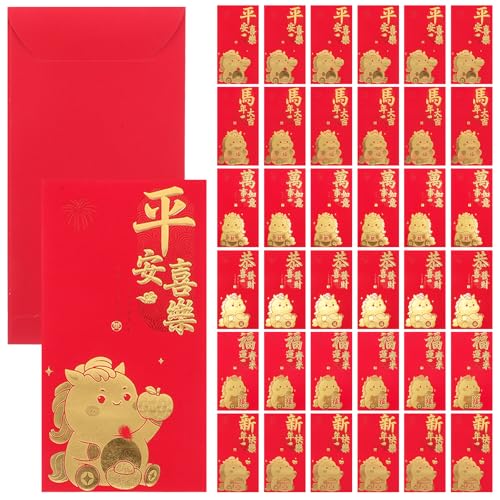 DIYEAH 60 Stück traditionelle chinesische Hongbao: 2026 Tierkreiszeichen Pferd, rote Umschläge für Neujahrs-Tet-Familienfeiern – Glücksgeldpakete zum Frühlingsfest DIYEAH 60 Stück traditionelle chinesische Hongbao: 2026 Tierkreiszeichen Pferd, rote Umschläge für Neujahrs-Tet-Familienfeiern – Glücksgeldpakete zum Frühlingsfest von DIYEAH