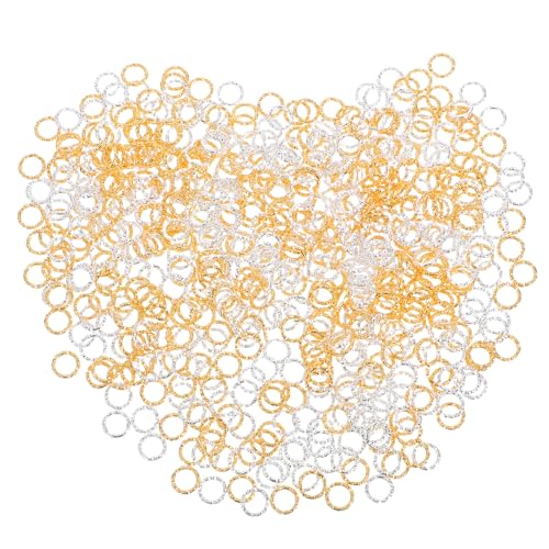 DIYEAH 600 Stück DIY-Schmuckherstellungszubehör, gedrehte offene Biegeringe, dekorative Spaltringe, Gold- und Silbermetallverbinder zum Basteln von Ohrringen, Armbändern und Halsketten DIYEAH 600 Stück DIY-Schmuckherstellungszubehör, gedrehte offene Biegeringe, dekorative Spaltringe, Gold- und Silbermetallverbinder zum Basteln von Ohrringen, Armbändern und Halsketten von DIYEAH
