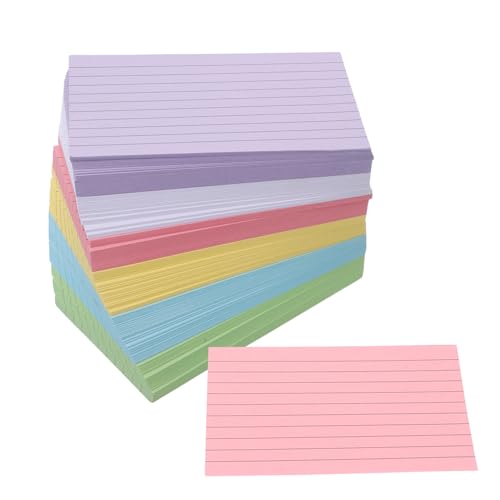 DIYEAH 600 Stück Lined Study Cards Bunten Farben Notizkarten für Effektives Lernen und Aufgabenmanagement für Büroteams und Fernarbeiter von DIYEAH