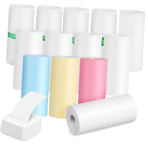 DIYEAH 65 Rollen Mini Thermopapier mit Selbstklebendem Aufkleberpapier in Mehreren Farben Vielseitig Kompatibel für Mini Thermodrucker für Fotos Etiketten und Kreative Druckprojekte von DIYEAH