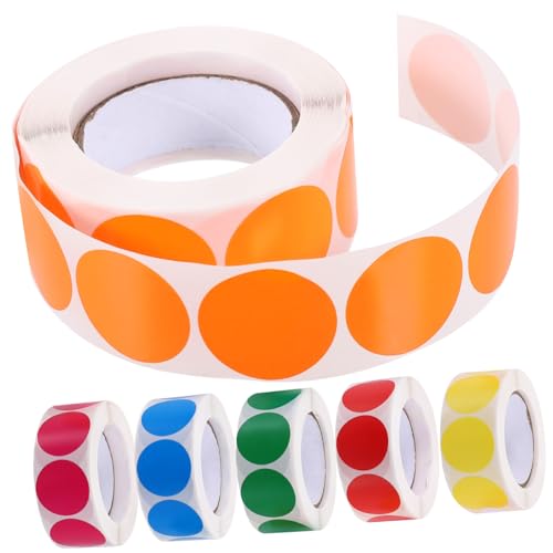 DIYEAH 6Rollen Bunte Punktaufkleber Selbstklebende Runde Etiketten für Einfache Klassifizierung und Dekoration pro für Zuhause und Aufbewahrung von DIYEAH
