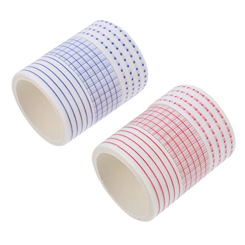 DIYEAH 6Rollen Washi Tape Klebebänder für DIY Projekte Dekorative Papieraufkleber Eisblau und Cranberry für Scrapbooking und Journaling von DIYEAH