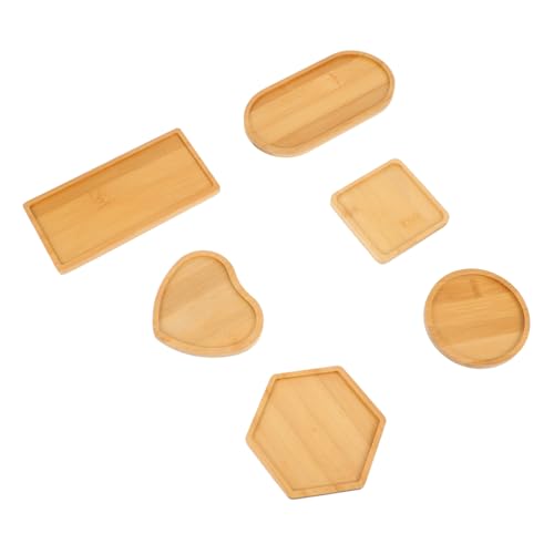 DIYEAH 6Stücke DIY Mosaik Holztablett Teilig Füllbare Mosaikformen für Bastelprojekte Dekoratives Holztablett für Heim und Büro Hochwertiges Material Vielseitige Anwendung von DIYEAH