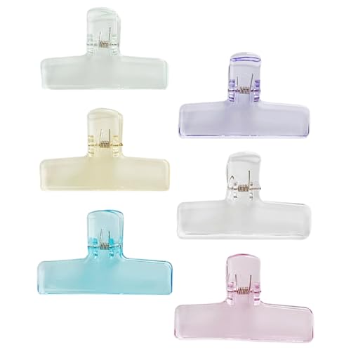 DIYEAH 6Stücke Dekorative Binder Clips aus Farbenfrohe Klammern für Papier Vielseitige Büroklammern Transparent von DIYEAH