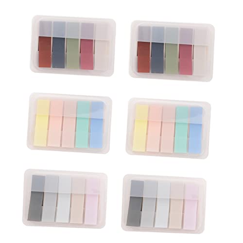 DIYEAH 6Stücke Klebrige Memo Pads Klassifizierungsaufkleber für Büro Schule Zuhause Wiederverwendbare Notizzettel Retro und Pastellfarben Praktisch Tragbar von DIYEAH