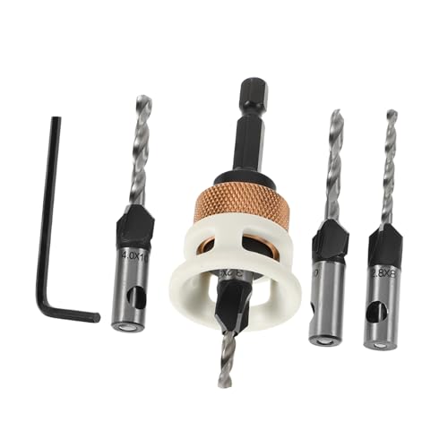 DIYEAH 6Stücke Teiliges Holzbohrerset mit Einstellbarer Tiefe Countersink Bohrer für Präzise DIY Schreinerprojekte und Versteckte Schraubeninstallationen von DIYEAH