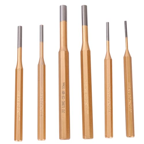DIYEAH 6Stücke Teiliges Pin Punch Set Professioneller Stanzwerkzeugsatz Hochbelastbarem für Maschinenwartung und DIY Projekte Stanzgrößen von DIYEAH