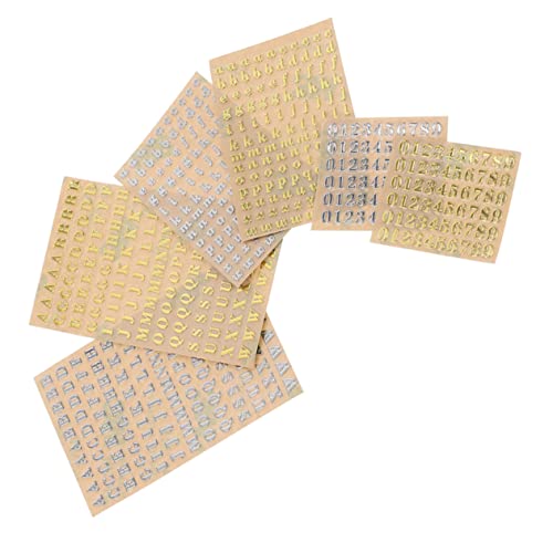 DIYEAH 6blätter Metall Buchstabenaufkleber Und Zahlen Aufkleber Alphabet Und Zahlen Aufkleber Zum Basteln Selbstklebende Buchstaben Und Für Handyhüllen Gläser Tassen Und Mehr von DIYEAH
