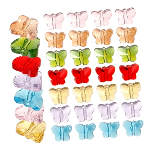 DIYEAH 70 Stück Glasperlen Zur Schmuckherstellung Swift Armband Kleine Schmetterlings Abstandshalter Runde Form Schmetterlingsperlen Zum Basteln Charms Süße Anhänger von DIYEAH