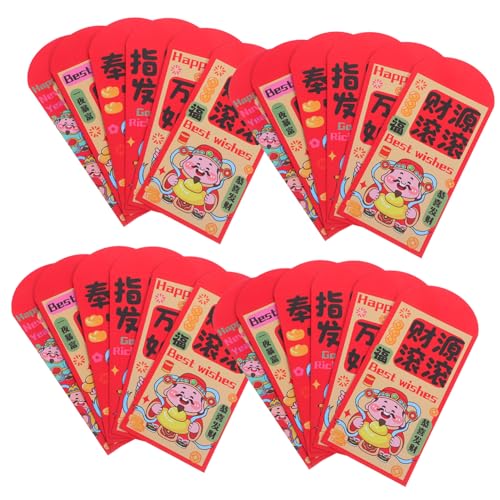 DIYEAH 72 Stück Traditionelle Chinesische Rote Umschläge Jahr Des Pferdes Dickes Papier Feine Drucke Glückliche Geldumschläge für Frühlingsfest Familienfeiern Geschäftsgeschenke von DIYEAH