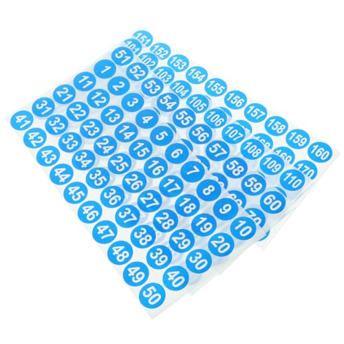 DIYEAH 8 Blatt Runde Digitale Aufkleber Selbstklebende Nummernaufkleber für Klassifizierung Organisation und Lagerverwaltung Blau für Bücher Versandkartons und von DIYEAH