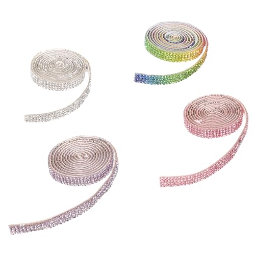 DIYEAH 8 Rollen Selbstklebendes Resin Strassband mit Funkelnden Glitzerstein-streifen Vielseitig Einsetzbar für Hochzeit Kleidung Schuhe und Diy-dekoration Zuschneidbar und Doppelseitig von DIYEAH