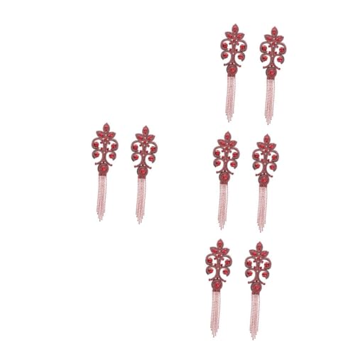 DIYEAH 8 Stck. Teiliges Rote Vintage Schulterepauletten mit Strass und Quasten Handgefertigte Kettenapplikationen Dekorative Schulterverzierungen für Blazer Kostüme Partys und Besondere von DIYEAH