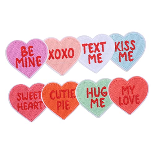 DIYEAH 8 Stück Farbe-Herz-Patch schuhreparatur bastelzubehör Aufnäher aufbügel-flicken Textilzubehör Flecken Jacke Liebe Nähen Rucksack-Patches Patches zum Aufbügeln mit Herz Stickgarn von DIYEAH