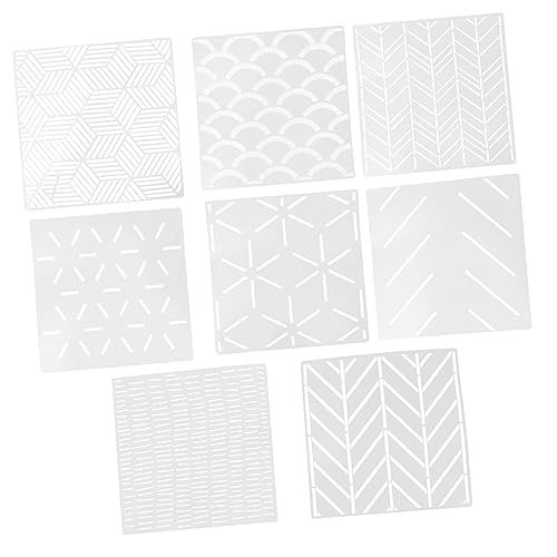 DIYEAH 8 Stück Geometrische Wandvorlage Wände Wandschablonen benutzerdefinierte Schablonen geometrische Malschablone technische Zeichenvorlagen Texturplatten für Kunst Umweltschutz Weiß von DIYEAH