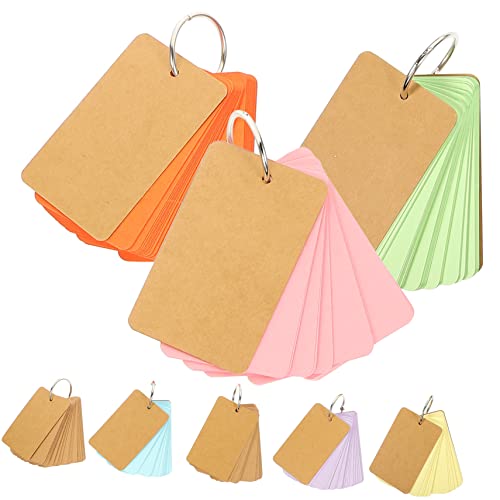 DIYEAH 8 Stück Leere Etikettenkarte Ungefüttert Leere Karten Stichwort Leerzeichen Ring Brauner Karton Lernkarten Leer Karteikarten Mit Ordnern Diy-karteikarten Leere Karteikarten Papier von DIYEAH