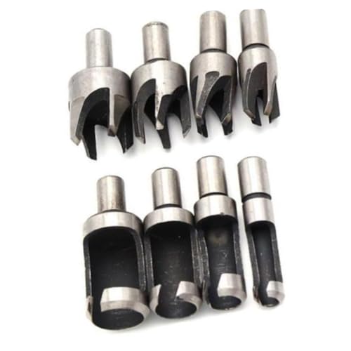 DIYEAH 8 Stück Teiliges Kohlenstoffstahl bohrerset Holzplug Cutter Set Präzise Gerade Holzpfropfen bohrer für Holzbearbeitung DIY Holzdübel Herstellung von DIYEAH