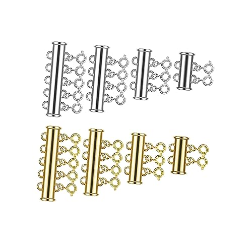 DIYEAH 8 Stück Teiliges Magnetverschluss für Schmuck DIY Kreative Mehrreihen Magnetverschlüsse Silber und Gold für und Armbänder Robust und Langlebig von DIYEAH