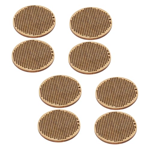 DIYEAH 8 Stück Teiliges Runde Holzanhänger Stabile Naturholz Chips für Diy Kreuzstich Lesezeichenrahmen Vielseitige Blanko Holzplatten für Bastelprojekte Schmuck und Dekoration von DIYEAH