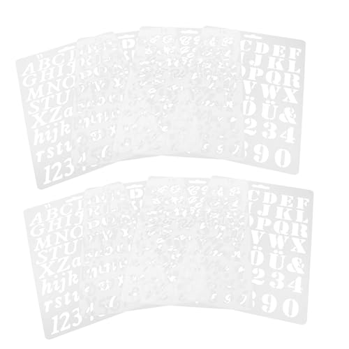 DIYEAH 8 Stück Teiliges Schablonen für Wandmalerei Buchstaben und Zahlen Schablonen für Kreative Diy Projekte Wiederverwendbar Pet Material Gefertigt für Wände und Holzoberflächen von DIYEAH